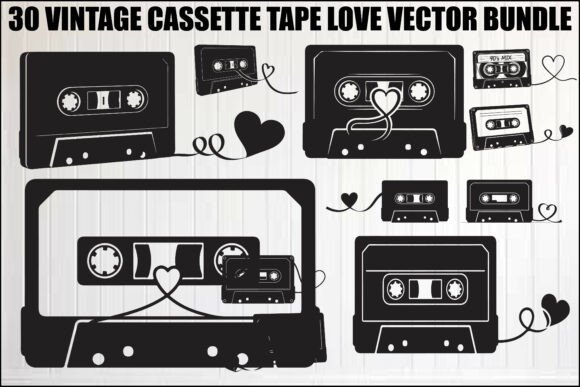 Download Vintage Cassette Tape Love Bundle - Vintage Collection