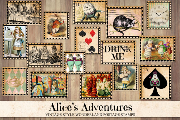 Download Vintage Style Alice Stamps - Vintage Collection