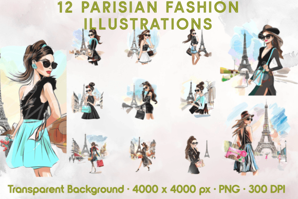 Download Parisian Chic Shopping Clip Art Bundle - Paris Collection