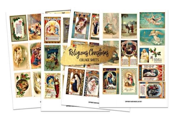 Download Vintage Victorian Christmas Collages - Vintage Collection