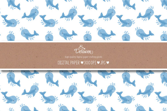 Download Digital Paper, Printable, Baby Whale 2 - Baby whale Collection