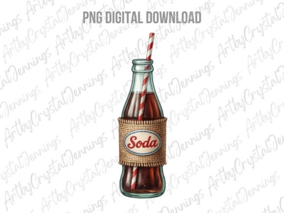 Download Vintage Style Soda Bottle PNG - Vintage Collection