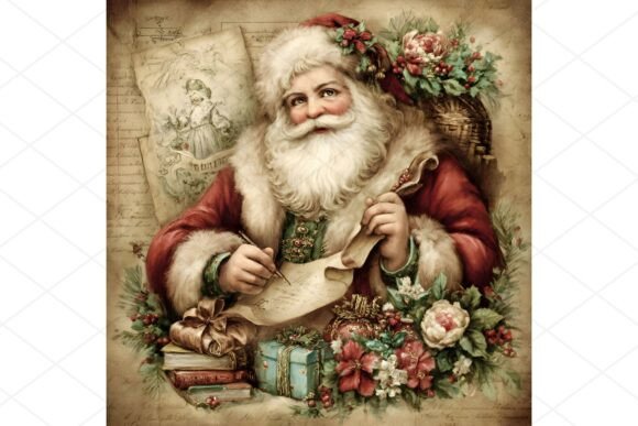 Download 4 Vintage Santa Claus Clipart JPGs - Vintage Collection