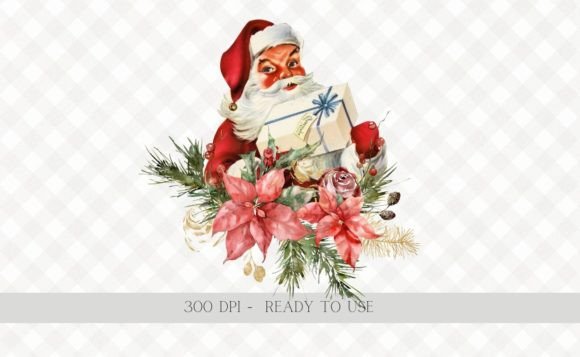 Download Christmas Vintage Santa Wreath PNG - Vintage Collection