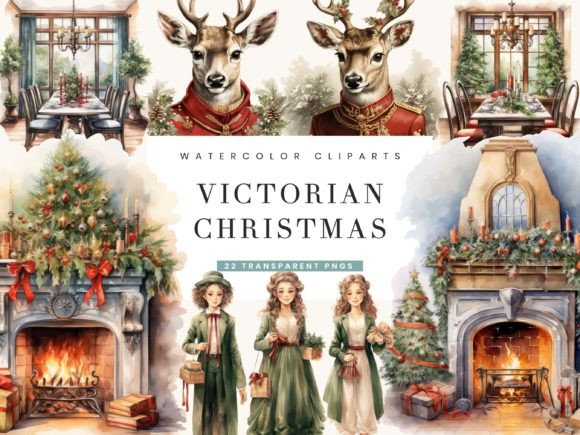 Download Vintage Victorian Christmas Clipart - Vintage Collection