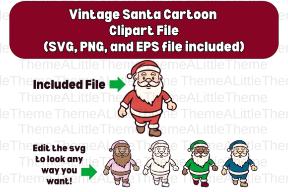 Download Vintage Santa Claus Cartoon SVG EPS PNG - Vintage Collection