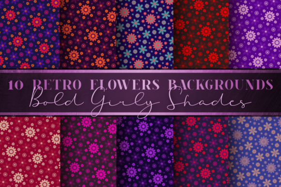 Download Bold Girly Vintage Flowers Digital Paper - Vintage Collection