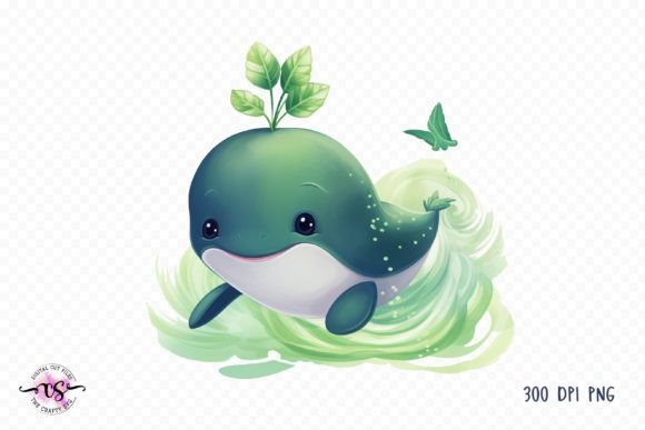 Download Cute St Patrick's Day Baby Whale Clipart - Baby whale Collection