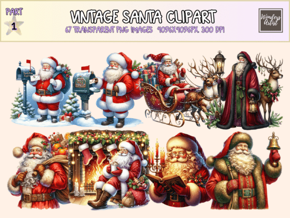 Download Vintage Santa Clipart - Vintage Collection