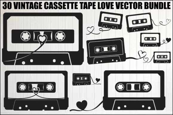 Download Vintage Cassette Tape Love Bundle - Vintage Collection