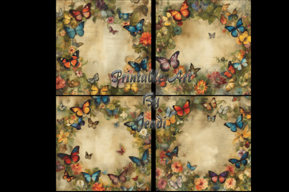 Download Vintage Ephemera Wreath Napkin Design - Vintage Collection