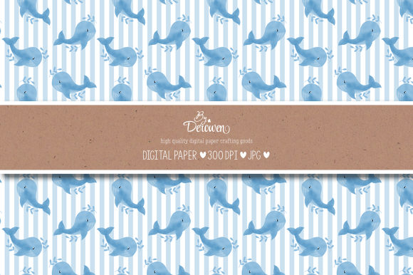 Download Digital Paper, Printable, Baby Whale 3 - Baby whale Collection