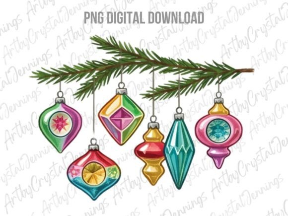 Download Vintage Christmas Ornaments PNG - Vintage Collection