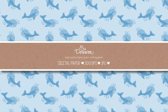 Download Digital Paper, Printable, Baby Whale 1 - Baby whale Collection