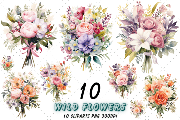 Download Watercolor Vintage Bouquets Clipart - Vintage Collection