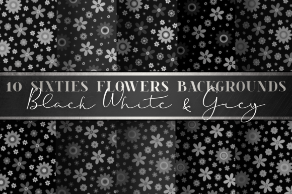 Download Vintage Black and White Retro Flowers - Vintage Collection