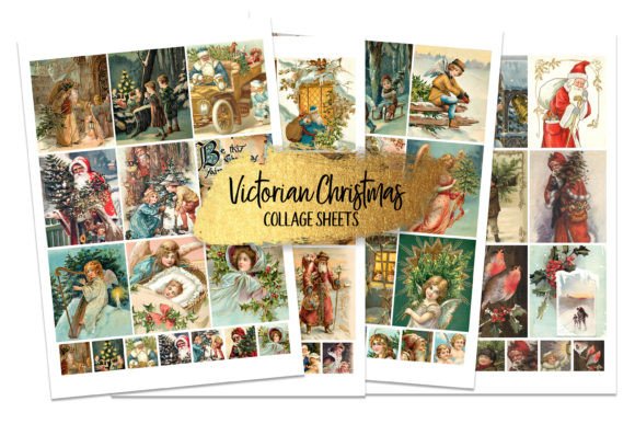Download Vintage Victorian Christmas Card Collage - Vintage Collection