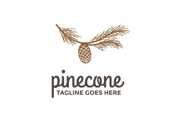 Download Retro Vintage Pine Cone with Leaf Branch - Vintage Collection