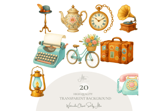 Download Vintage Clipart Bundle - Vintage clipart Collection