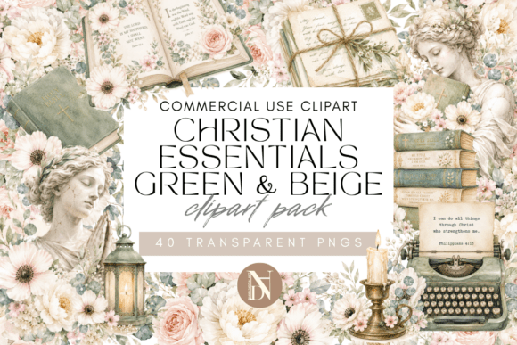 Download 40 Christian Vintage Watercolor Clipart - Vintage Collection