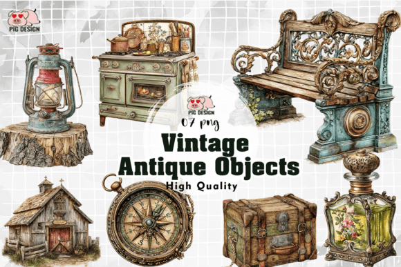 Download Vintage Antique Objects PNG - Vintage Collection