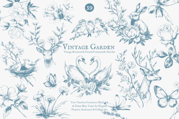 Download Vintage Clipart Botanical Sketches - Premium Resources