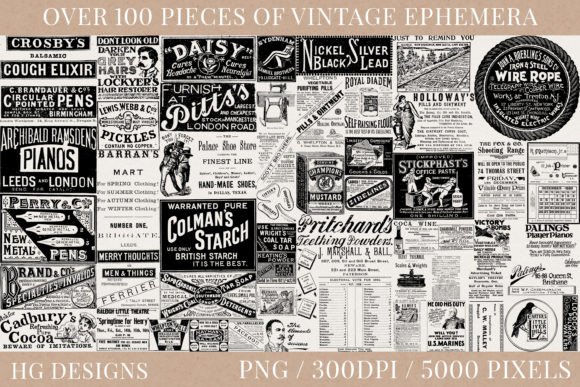 Download 100 Plus Vintage Ephemera Png Files - Vintage Collection