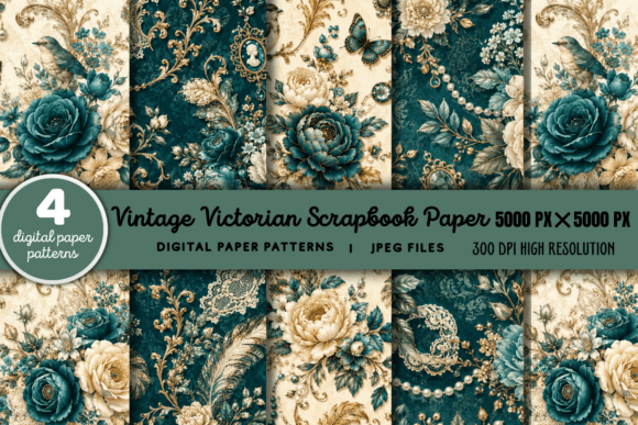 Download Vintage Victorian Scrapbook Pattern 4 - Vintage Collection