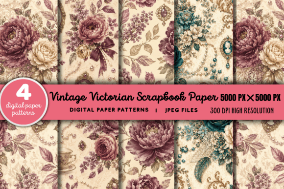 Download Vintage Victorian Scrapbook Pattern 3 - Vintage Collection