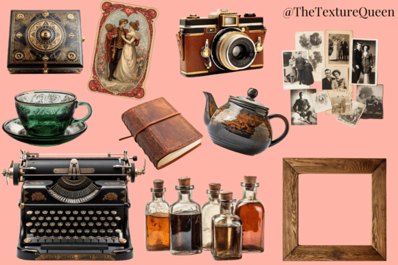 Download Vintage Objects Realistic Clipart PNG - Vintage Collection