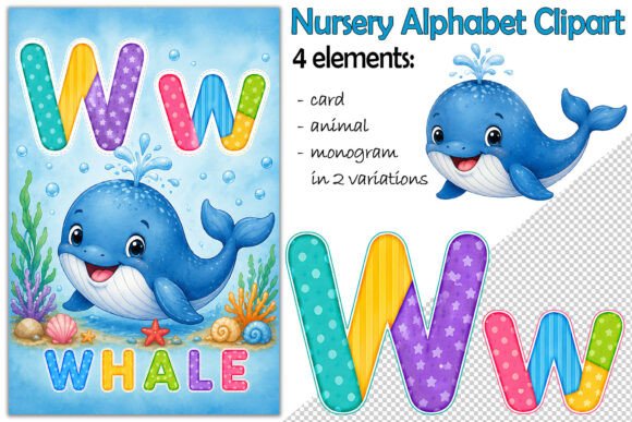 Download Alphabet Clipart Letter W, Baby Whale - Baby whale Collection