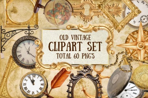 Download Vintage Elements Clipart Set - Vintage Collection