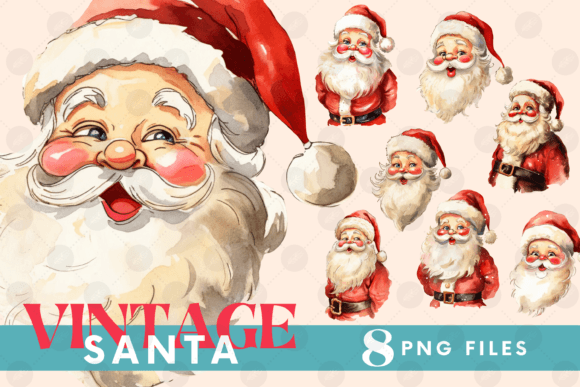Download Vintage Santa Clipart Sublimation Bundle - Vintage Collection