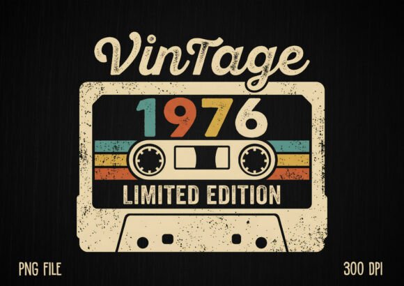 Download Vintage 1976 Cassette 50th Birthday PNG - Vintage Collection
